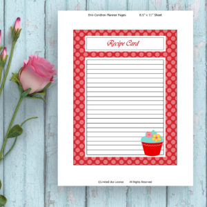 Baking Party-Recipe Card-Red