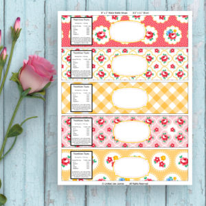 Summer Flowers-Water Bottle Labels